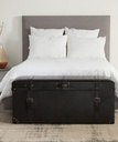 PIE DE CAMA CUSHION PIEL NEGRO